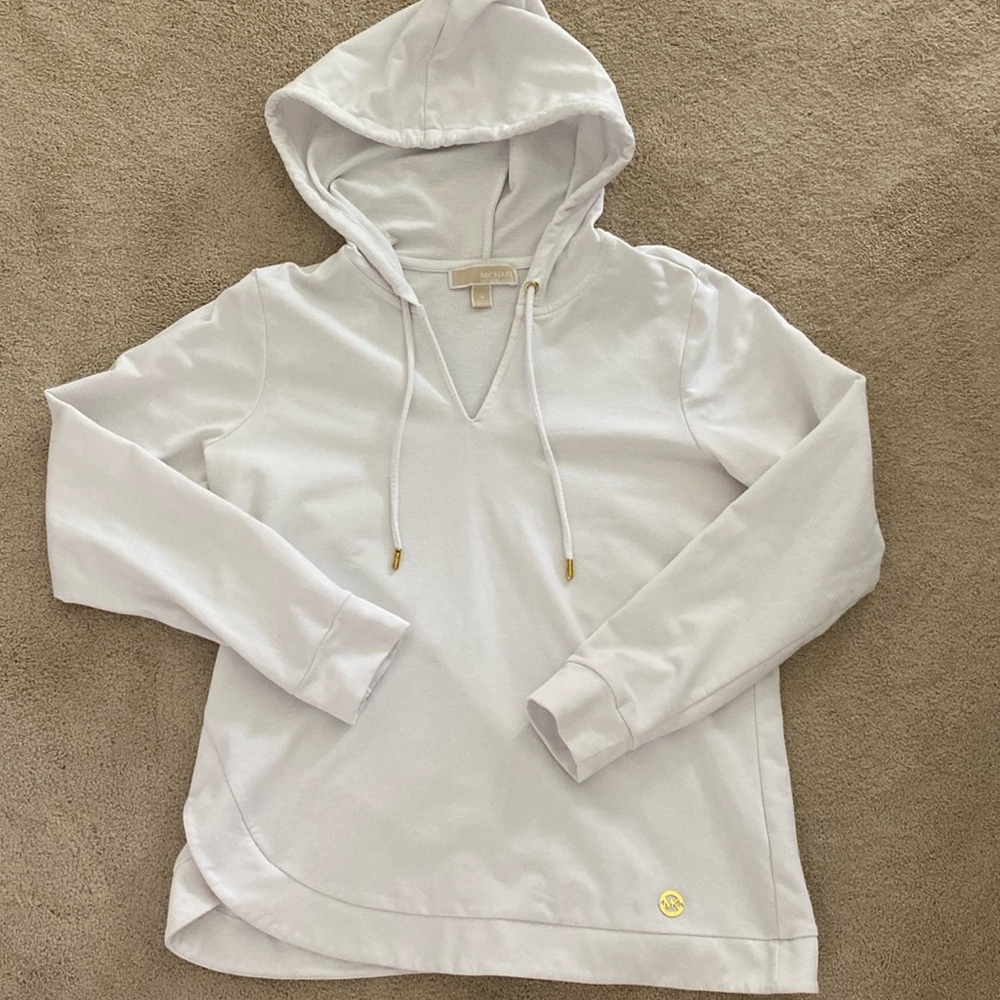 Michael Kors white hooded sweatshirt